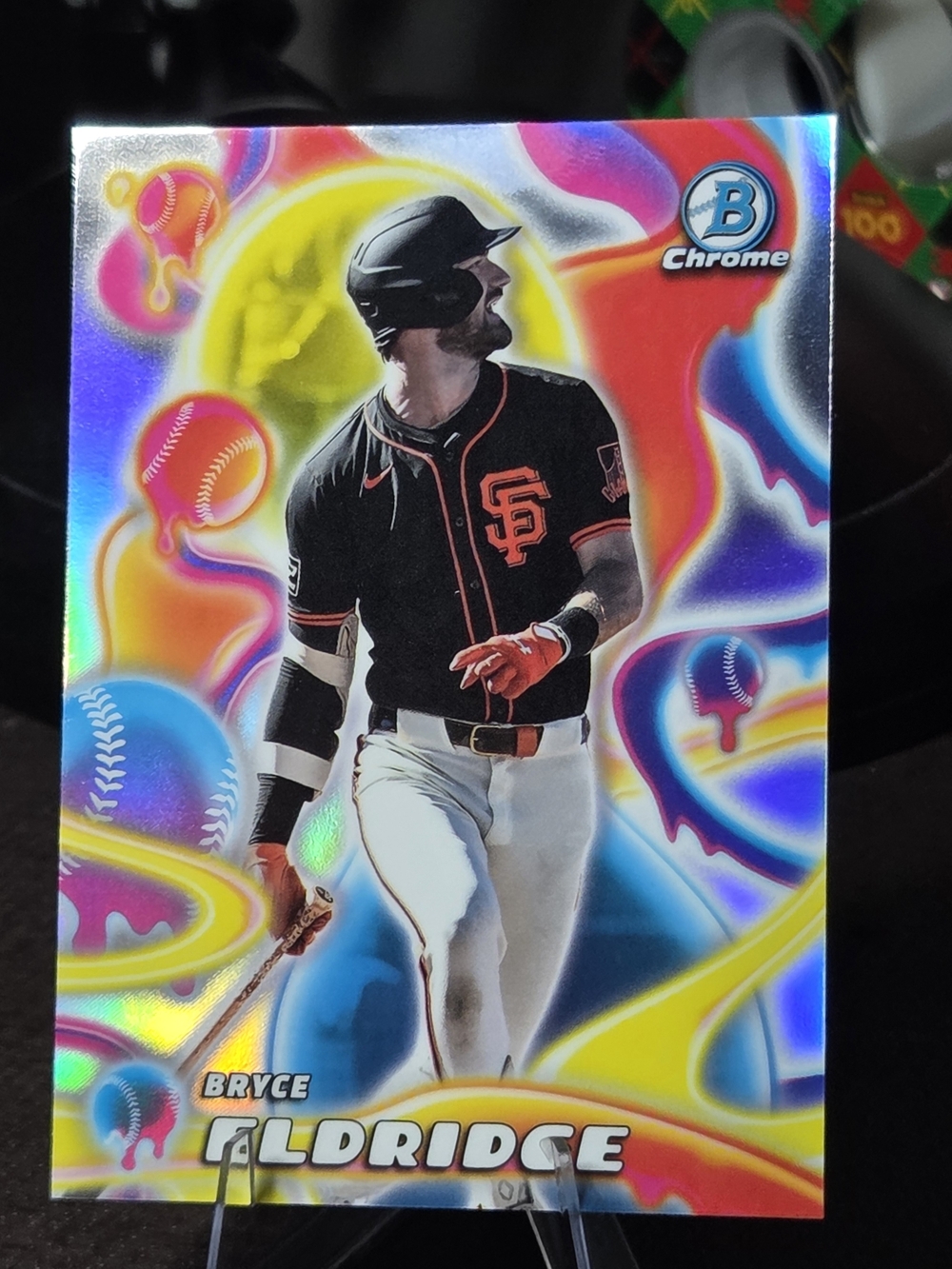 Topps Chrome Bryce Aldridge San Francisco Giants - Black & Multicolor Holo